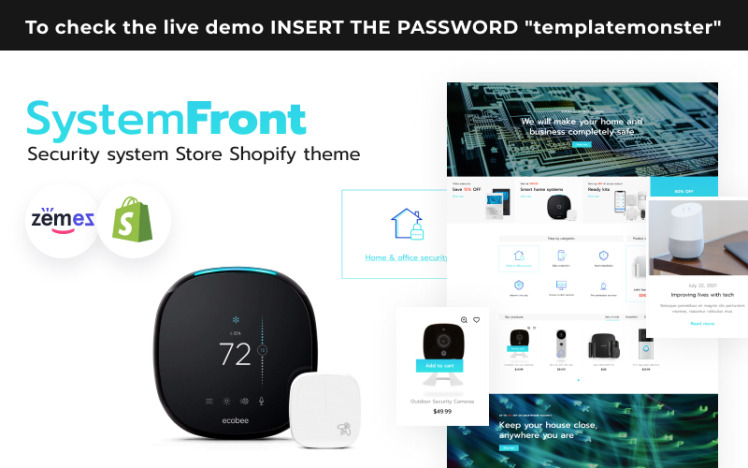 SystemFront Security System Shopify Locksmith Theme #196197