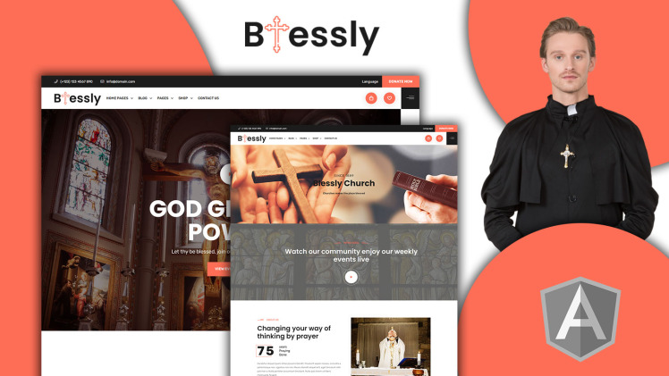 Blessly- Church and Donation Angular Template #198886