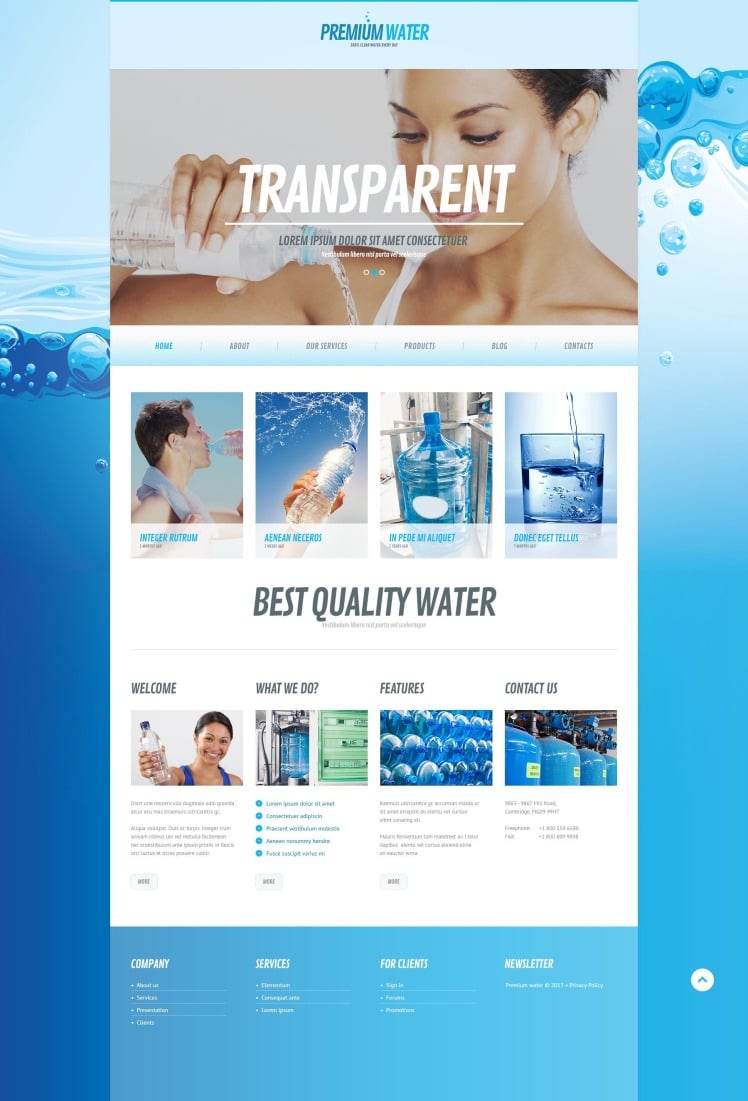 Free Water Responsive Design for WordPress #199075