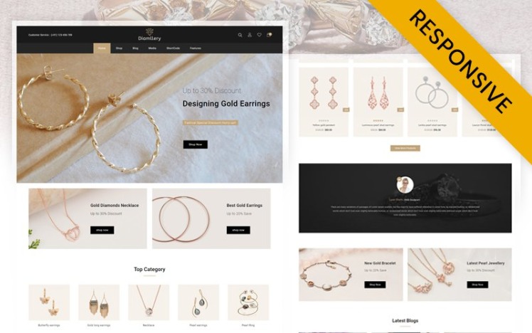 Diamllery Jewelry Store WooCommerce Responsive Theme