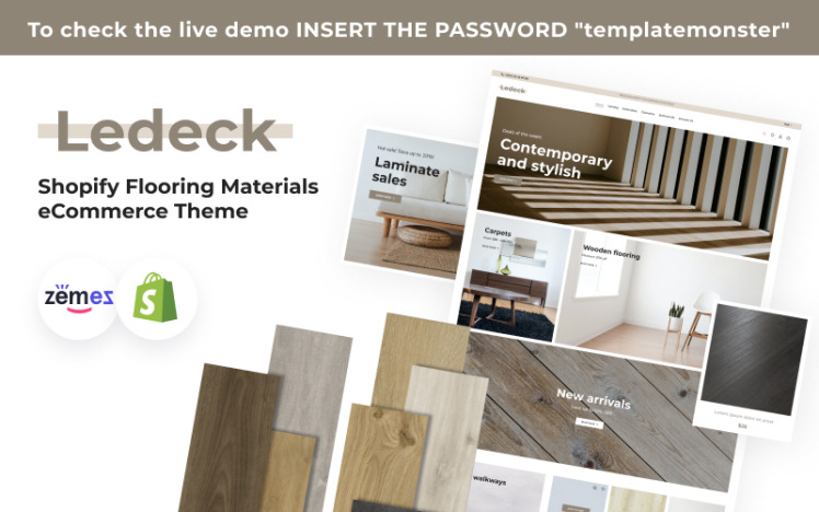 Ledeck Shopify Flooring Materials eCommerce Theme #202582