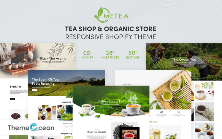 Metea Tea Shop Organic Store Responsive Shopify Theme #203059