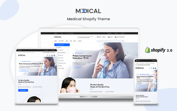 Medical The Responsive Multipurpose Shopify eCommerce Theme #205717