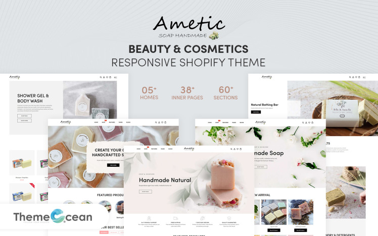 Ametic Beauty Cosmetics Responsive Shopify Theme #207362