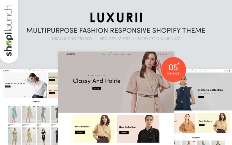 Luxurii Multipurpose Fashion Responsive Shopify Theme #207366