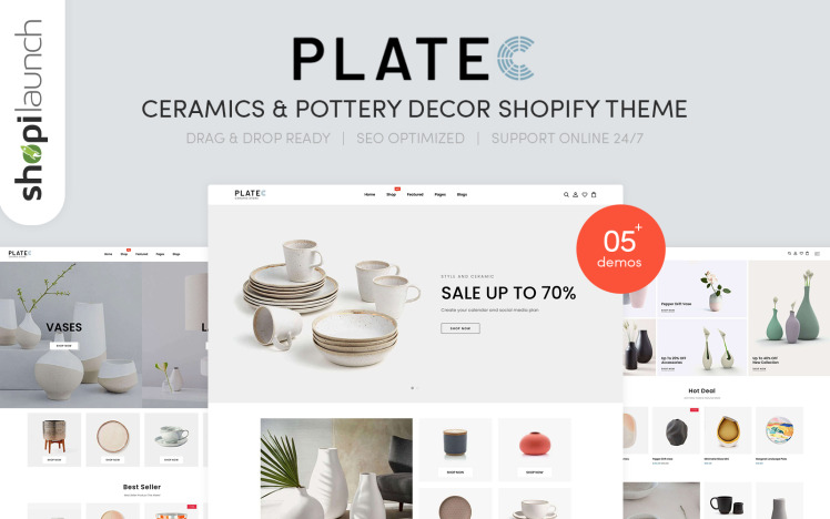 Platec Ceramics Pottery Decor Shopify Theme #207368