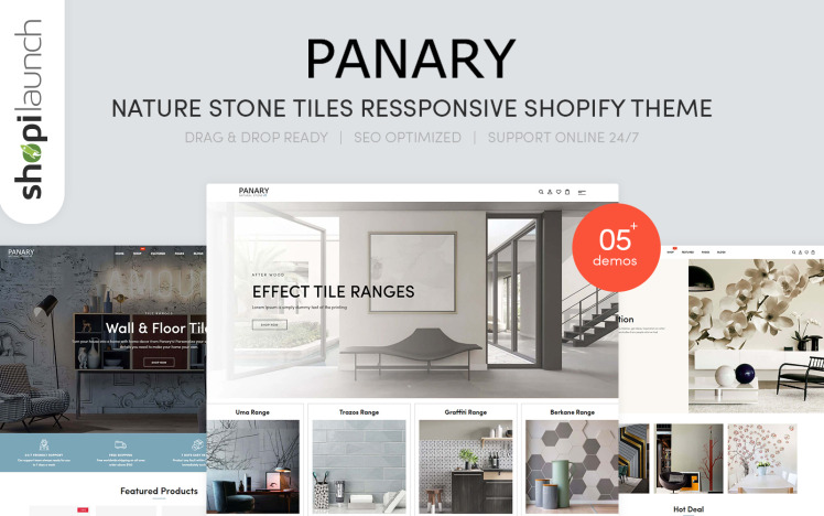Panary Nature Stone Tiles Ressponsive Shopify Theme #207560
