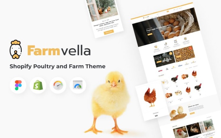 FarmVella Shopify Poultry and Farm Theme with Organic Food #208166