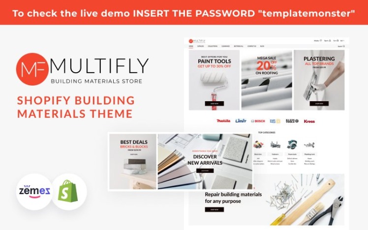 Multifly Construction Shopify Building Materials Theme #208412