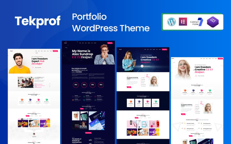 Tekprof - Creative Portfolio Elementor WordPress Theme #211536