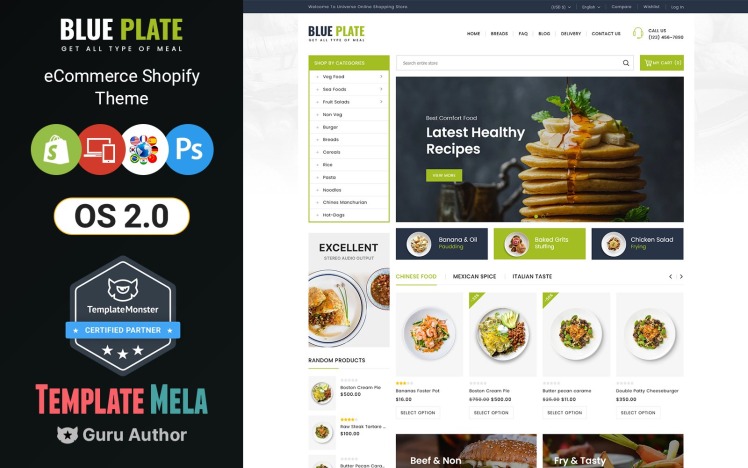 Blue Plate Food Shopify Theme #212813