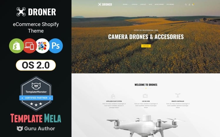 Droner Drone Camera Shopify Theme #216154