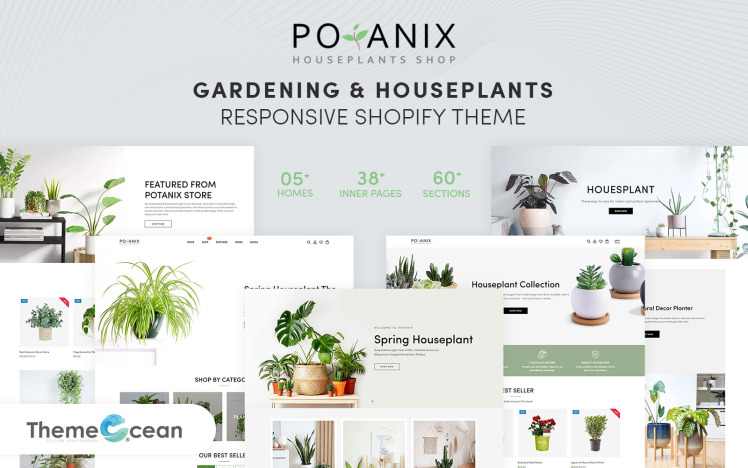 Potanix Gardening Houseplants Shopify Theme #216152