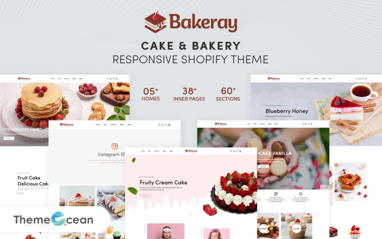 Bakeray Cake Bakery Responsive Shopify Theme #216243