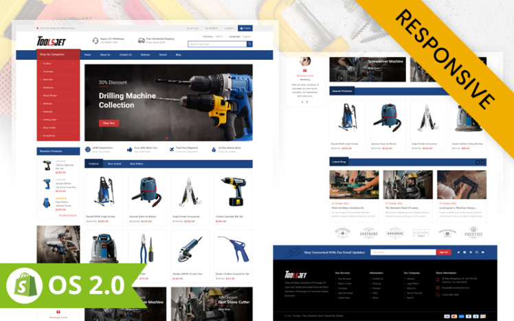Toolsjet Best Tools Store Shopify Responsive Theme #217587