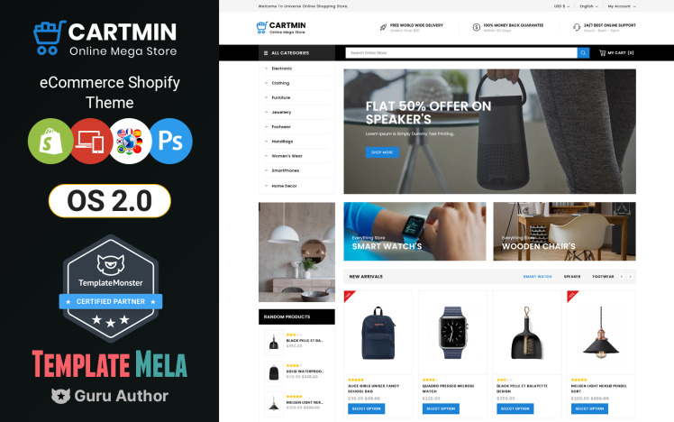 Cartmin Mega Store Shopify Theme #218843