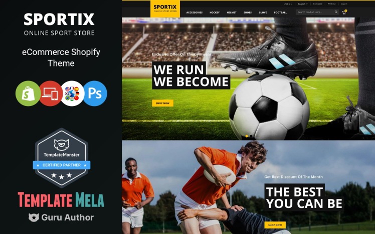 Sportix Sports Store Shopify Theme #220513