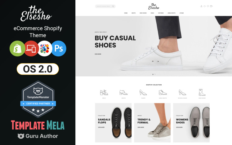 Elsesho Shoes Store Shopify Theme #221361