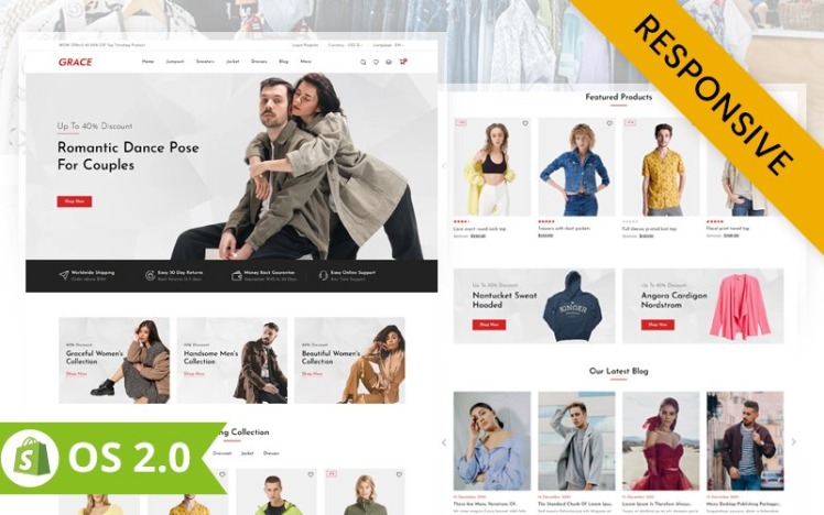 Grace Apparel Store Shopify Responsive Theme #222460