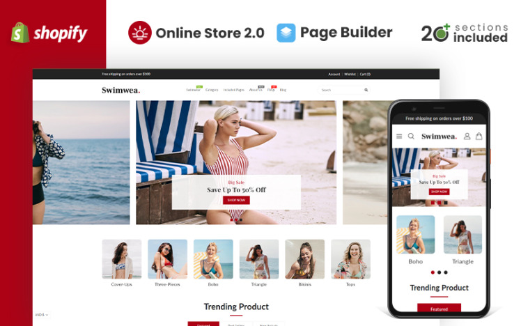 Swimwear Lingerie Store Shopify Theme #226982