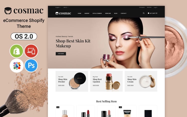 Cosmac Cosmetics and Makeup Artist Shopify Theme #228065