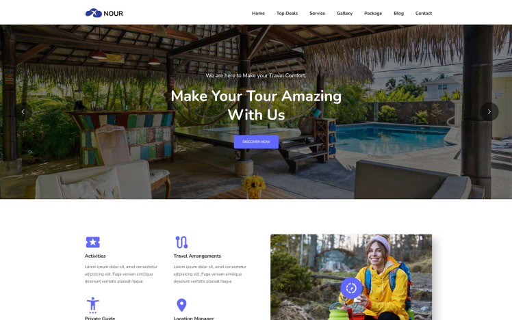 Nour Tour and Travel Digital Agency WordPress Theme