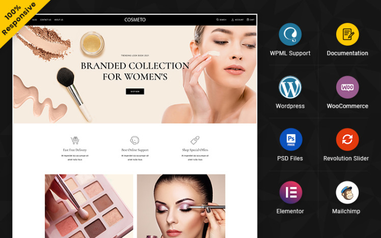 Cosmeto Cosmetics Store Elementor WooCommerce Theme
