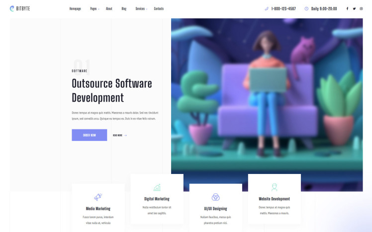 Bitbyte - Outsource Software Development Company WordPress Theme