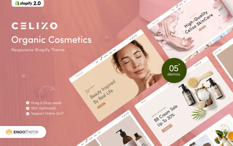 Celixo Organic Cosmetics Shopify Theme