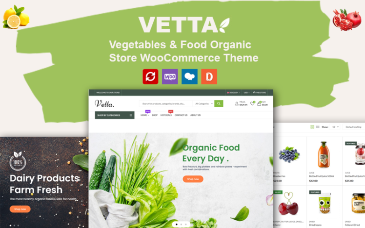 Vetta Vegetables Food Organic WooCommerce Theme