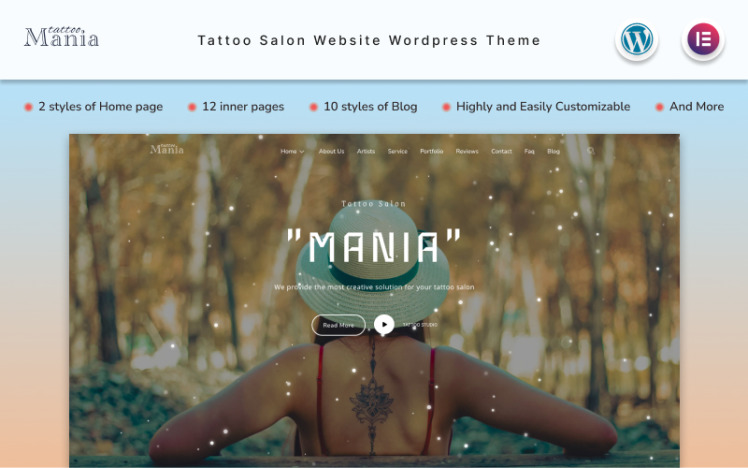 Leoink - Creative Tattoo Studio Elementor WordPress Theme