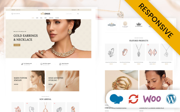 Goldnus Jewelry Store WooCommerce Responsive Theme