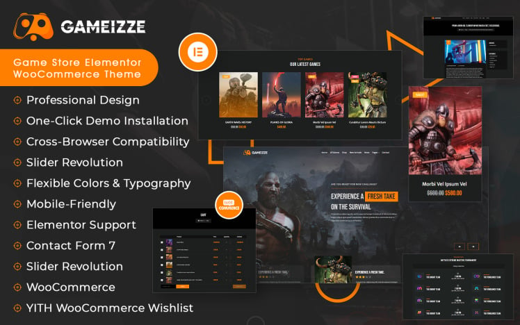 Gameizze Game Store Elementor Woocommerce Theme