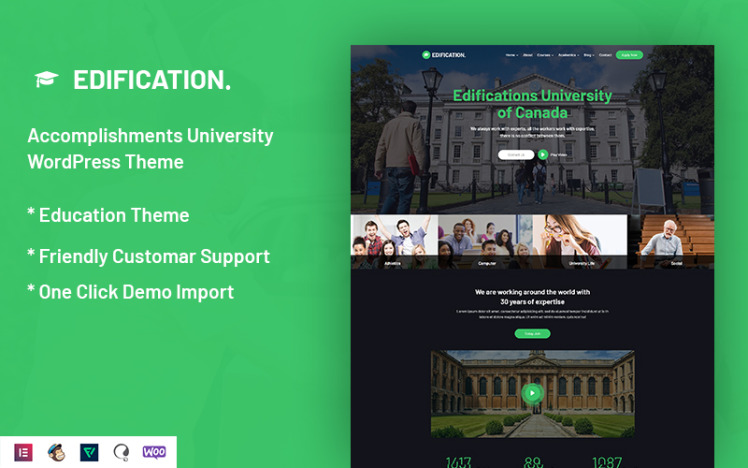 Edification Accomplishments University WordPress Theme