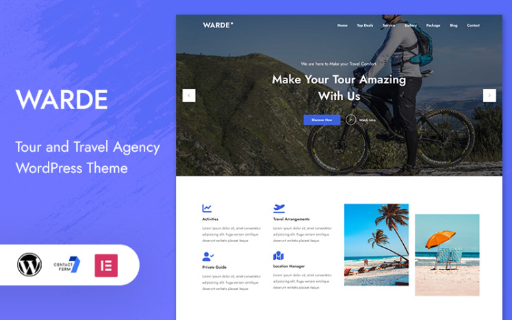 Warde Tour and Travel Landing Page WordPress Theme