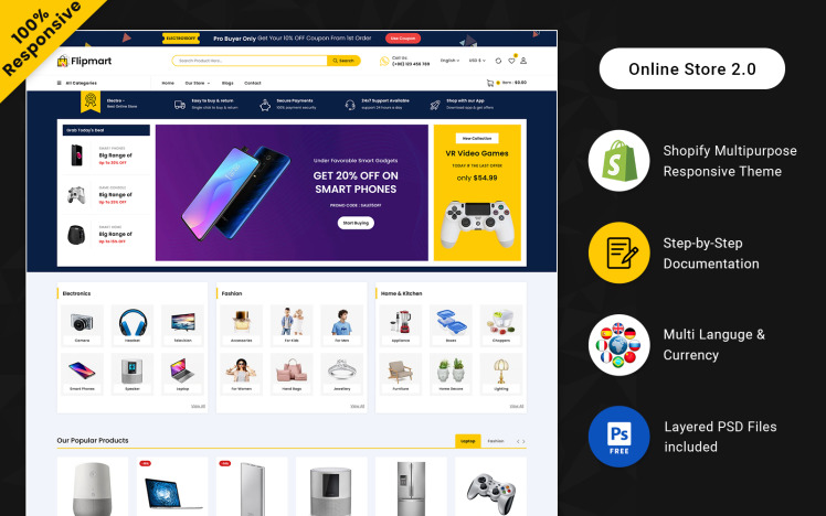 Flipmart Mega Shop Marketplace Multipurpose Responsive Shopify Store