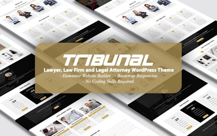 TRIBUNAL Lawyer Law Firm and Legal Attorney Landing Page WordPress Theme
