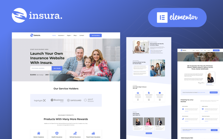 Insura Insurance Company WordPress Elementor Theme