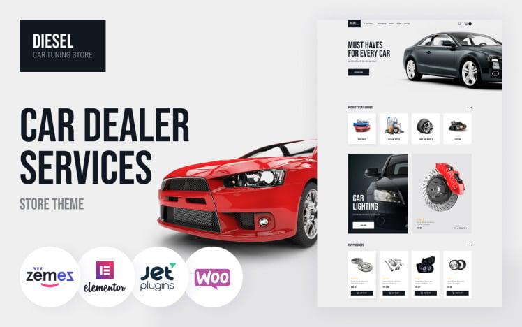 Diesel WooCommerce Car Dealer Services Store Theme