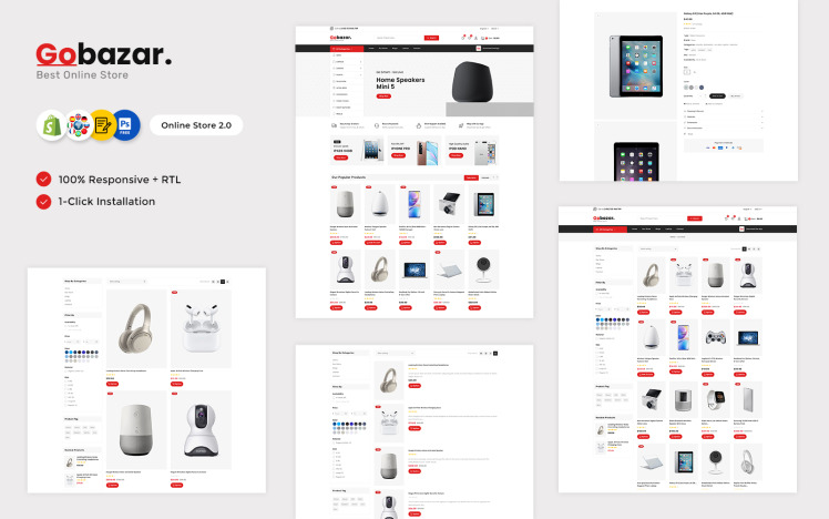 Gobazar Electronic Marketplace Multipurpose Responsive Shopify Theme