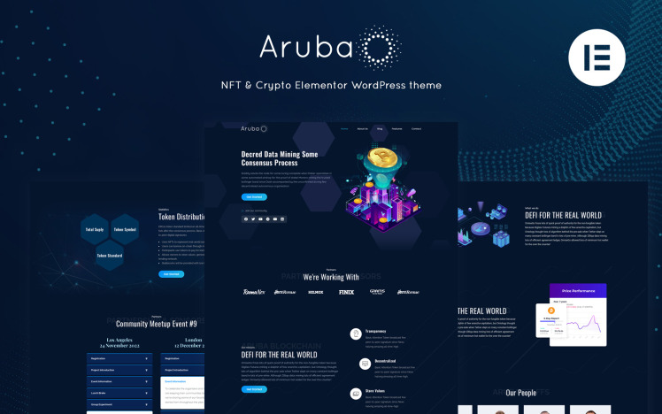 Aruba Crypto ICO Elementor WordPress Theme