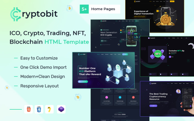 Cryptobit Cryptocurrency HTML5 Template #247427