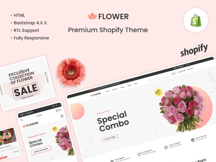 Flower The Flower Valentine Gift Premium Shopify Theme