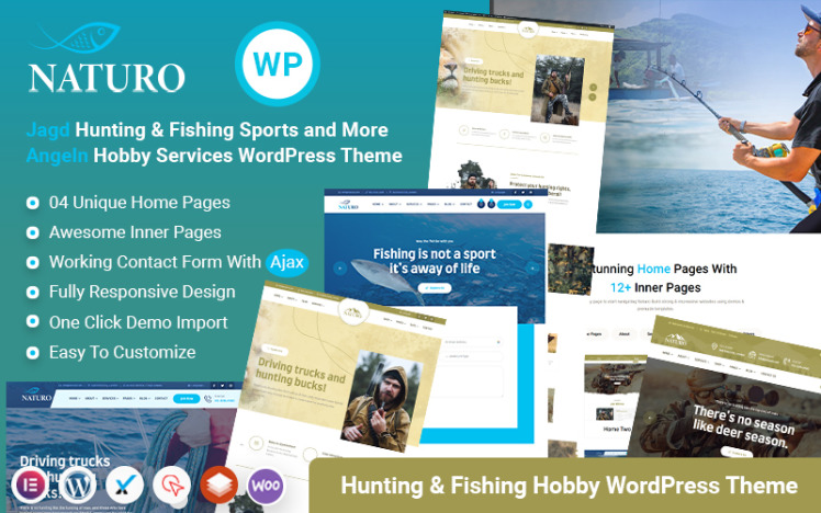 Naturo Hunting Fishing Outdoor Hobbies Shop WordPress Theme