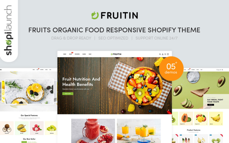 Fruitini Fruits Organic Food Responsive Shopify Theme