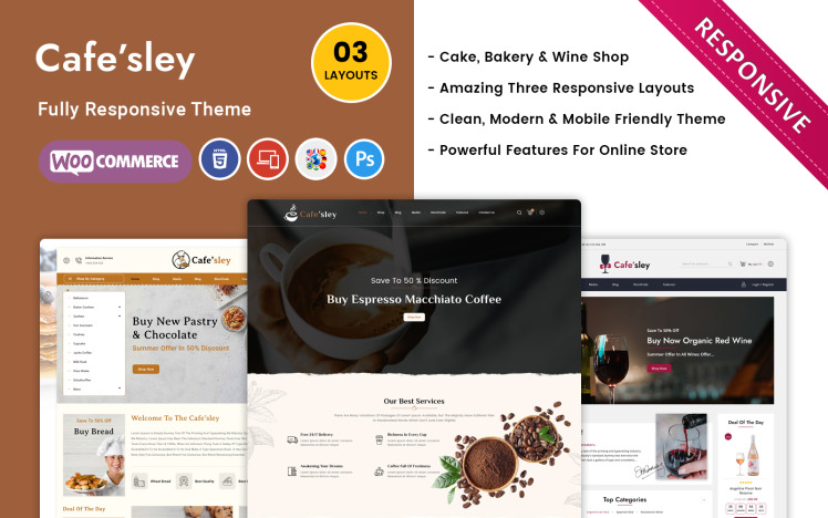 Cafesley Cafe Bar and Restraunt Woocommerce Theme