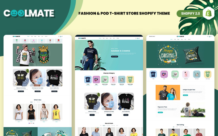 Coolmate Fashion POD T Shirt Store Shopify Theme
