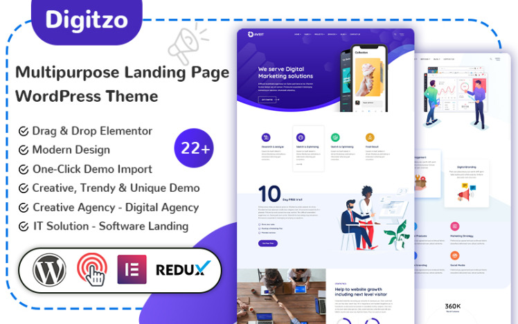 Digitzo Multipurpose Landing Page WordPress Theme