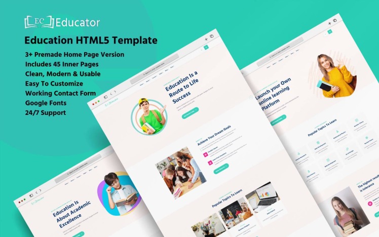 Educator - Education & Online Courses HTML Template #252057