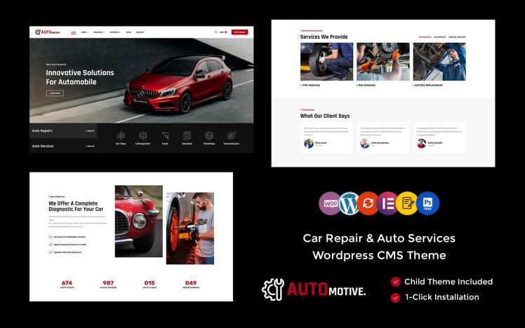 Automotive - Auto Mechanic and Car Repair WordPress Elementor Theme #253782